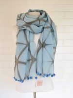 Indigo Silk Sky Blue Scarf