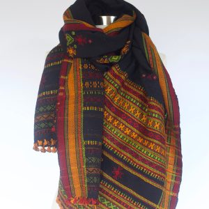 Thick Tana Bana Black Scarf