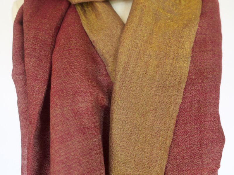 Pure Red & Gold Pashmina scarf