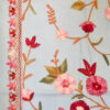 Hand-embroidered light blue floral bedspread