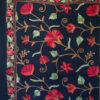 Hand-embroidered black floral bedspread