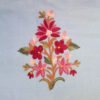 Hand-embroidered light blue floral bedspread