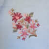 Hand-embroidered light blue floral bedspread