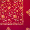 Hand-embroidered Red floral Bedspread