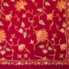 Hand-embroidered Red floral Bedspread