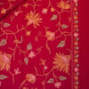 Hand-embroidered Red floral Bedspread