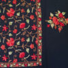 Hand-embroidered black floral bedspread