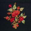 Hand-embroidered black floral bedspread