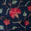 Hand-embroidered black floral bedspread