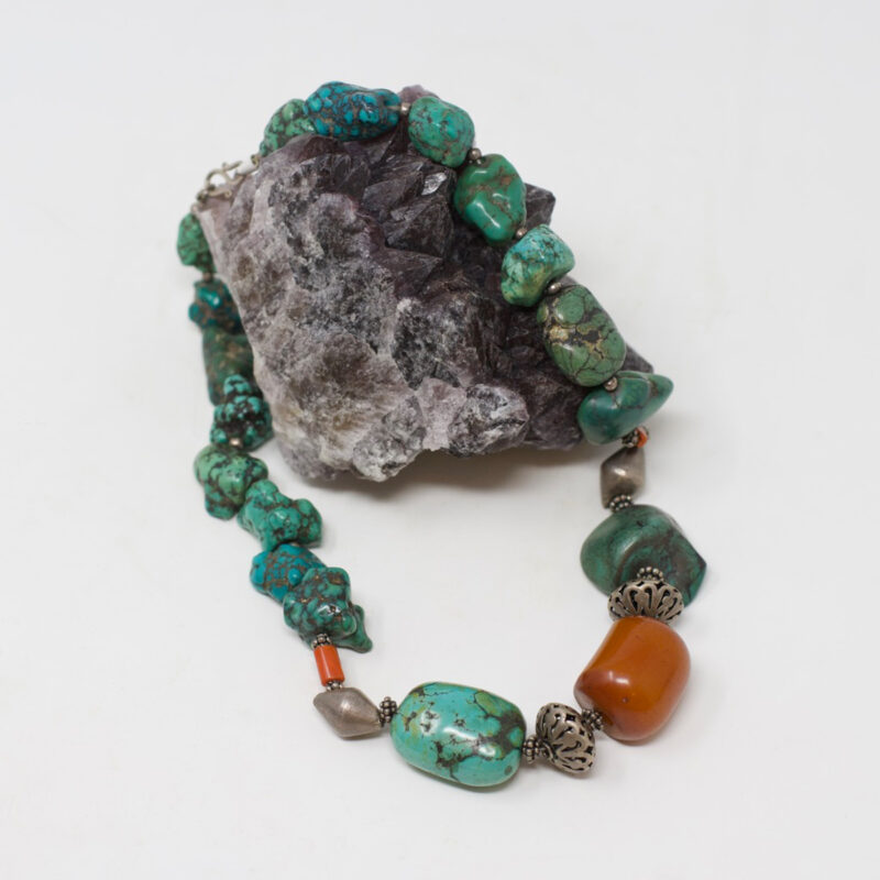 Chunky Turquiose and Coral necklace