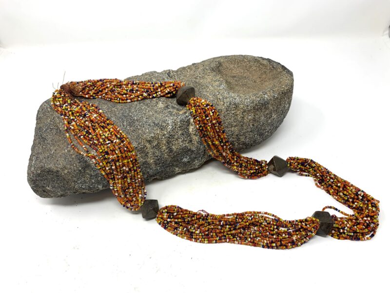 Orange Multicolored beaded necklace