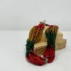 Red, green and yellow beaded necklace