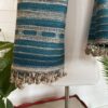 Light Blue Silk & Wool Jalboota Stole