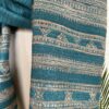 Light Blue Silk & Wool Jalboota Stole