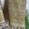 Yellow Silk & Wool Jalboota Stole