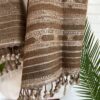 Burnt Orange Silk & Wool Jalboota Stole