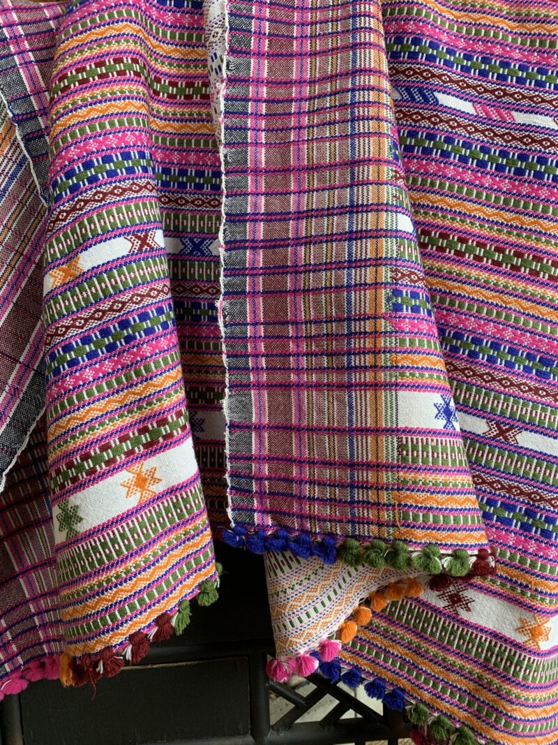 Purple & Pink Wool traditonal motif shawl