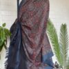 Red and Blue Patterned Ajrakh Print Shawl