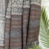 Light Blue Patterned Ajrakh Print Shawl