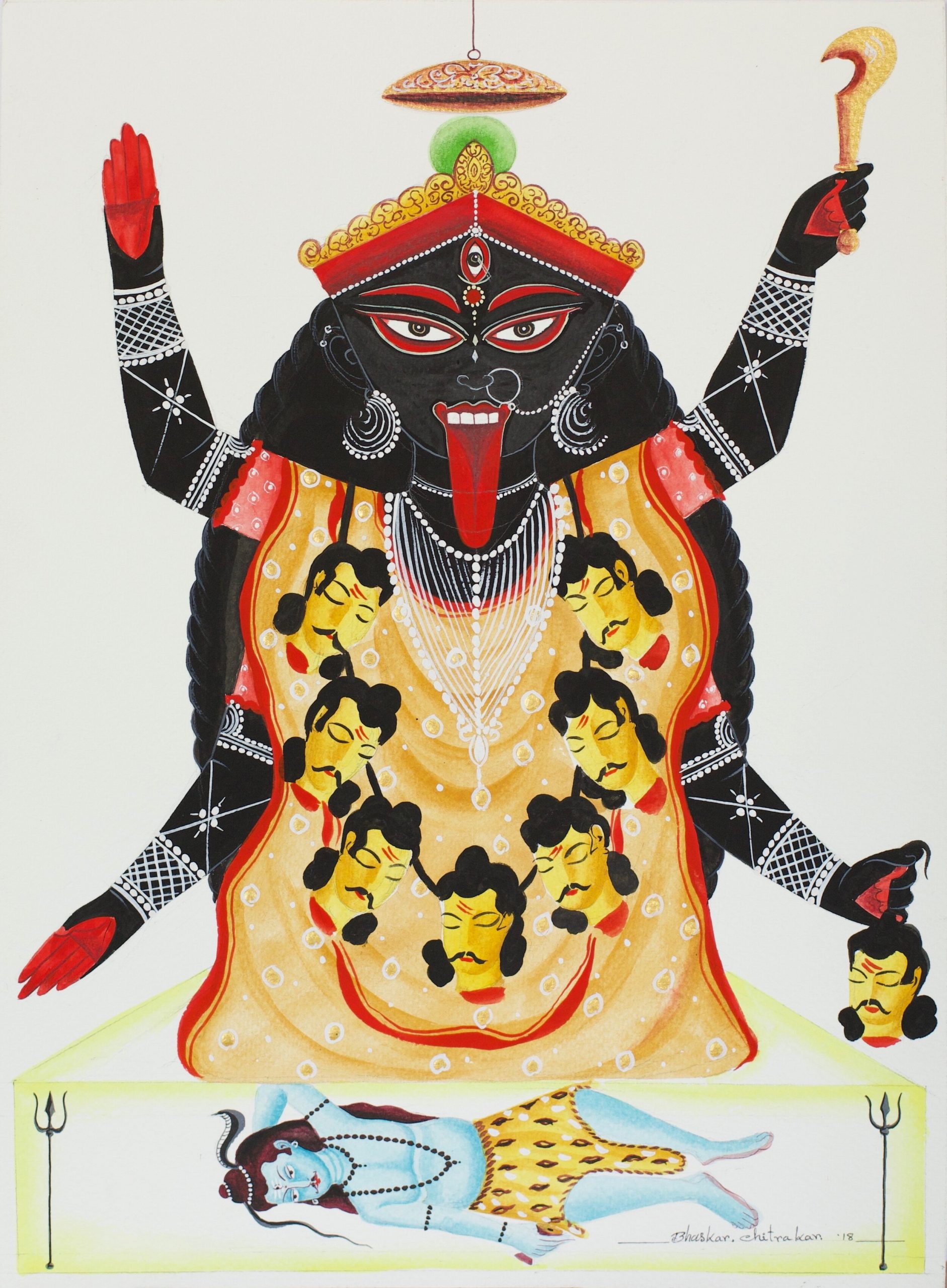 Maa Kali Clip Art , Png Download - Drawing Maa Kali Face, Transparent Png -  vhv