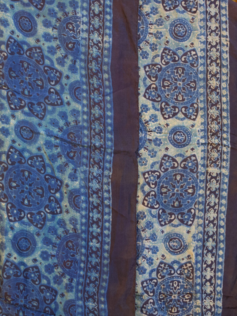Handmade Blue Block Printed Scarf