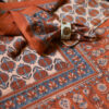 khatri41.2.jpg Handmade Block Printed Orange Blue Fruit Motif Tablecloth Set