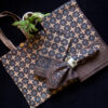 khatri43.jpg Handmade Block Printed Blue And Brown Tablecloth Set