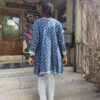 Mirror work blue dress