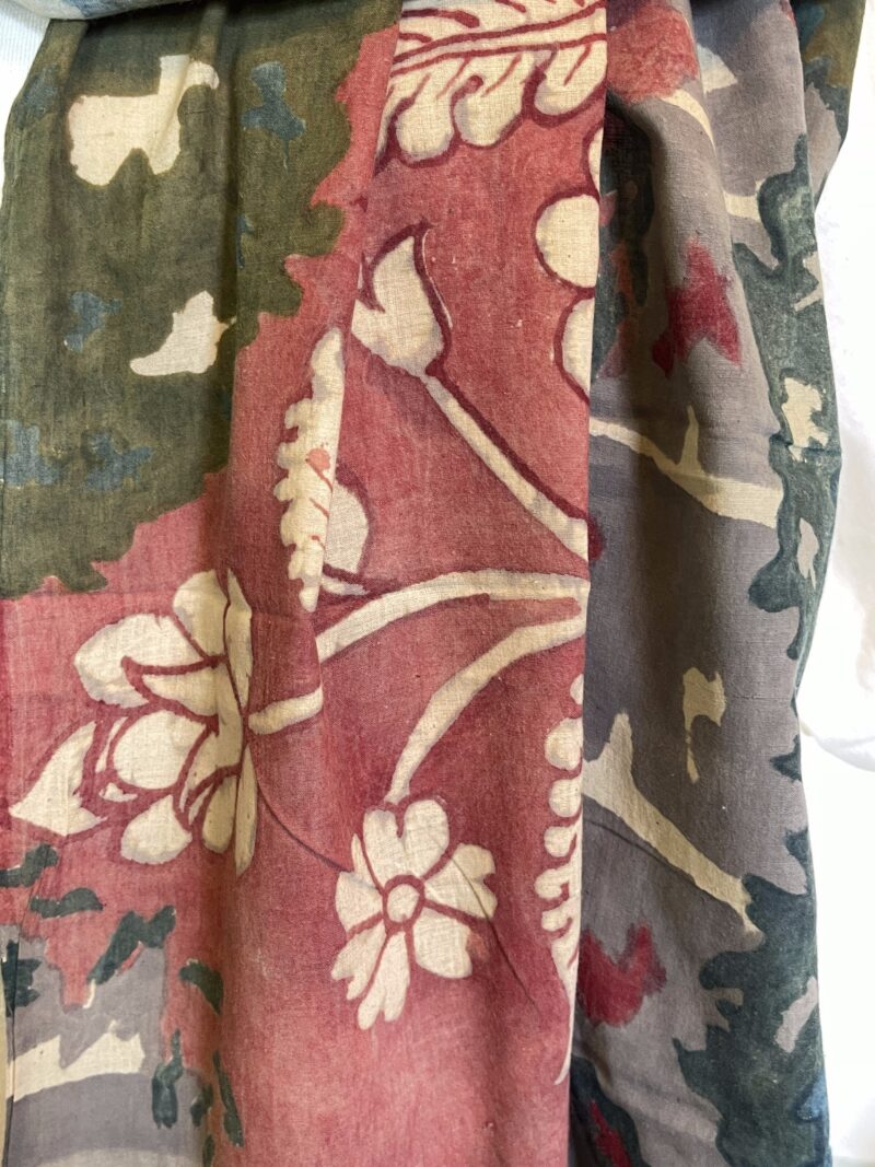 Hand Painted Kalamkari Forging in the forest Scarf