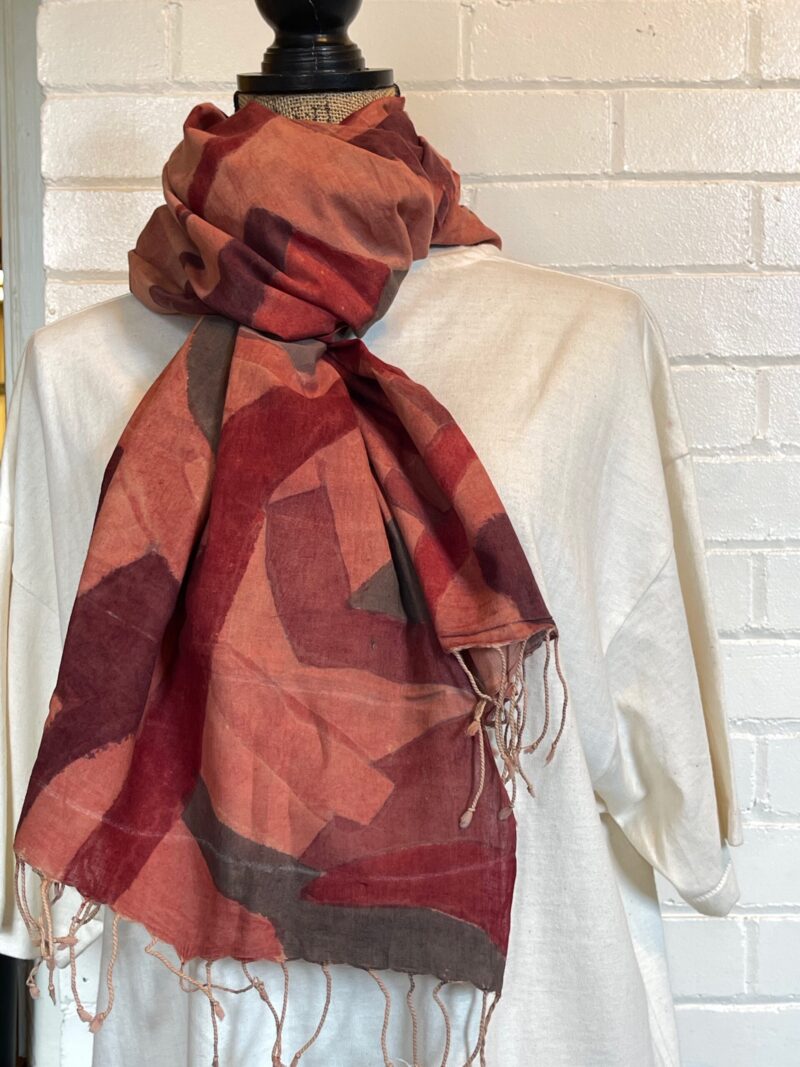 Hand Painted Kalamkari Abstract Scarf