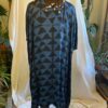 Indigo and Black Shibori Dress Cotton Satin
