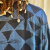 Indigo and Black Shibori Dress Cotton Satin