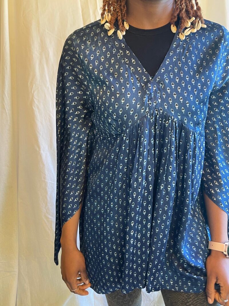 Dabu Cotton silk Gathered Top