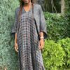 Bagru Kaftan Dress in Indigo