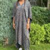 Bagru Kaftan Dress in Indigo