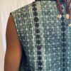 Quilted Short Vest Art Shibori (Silk)